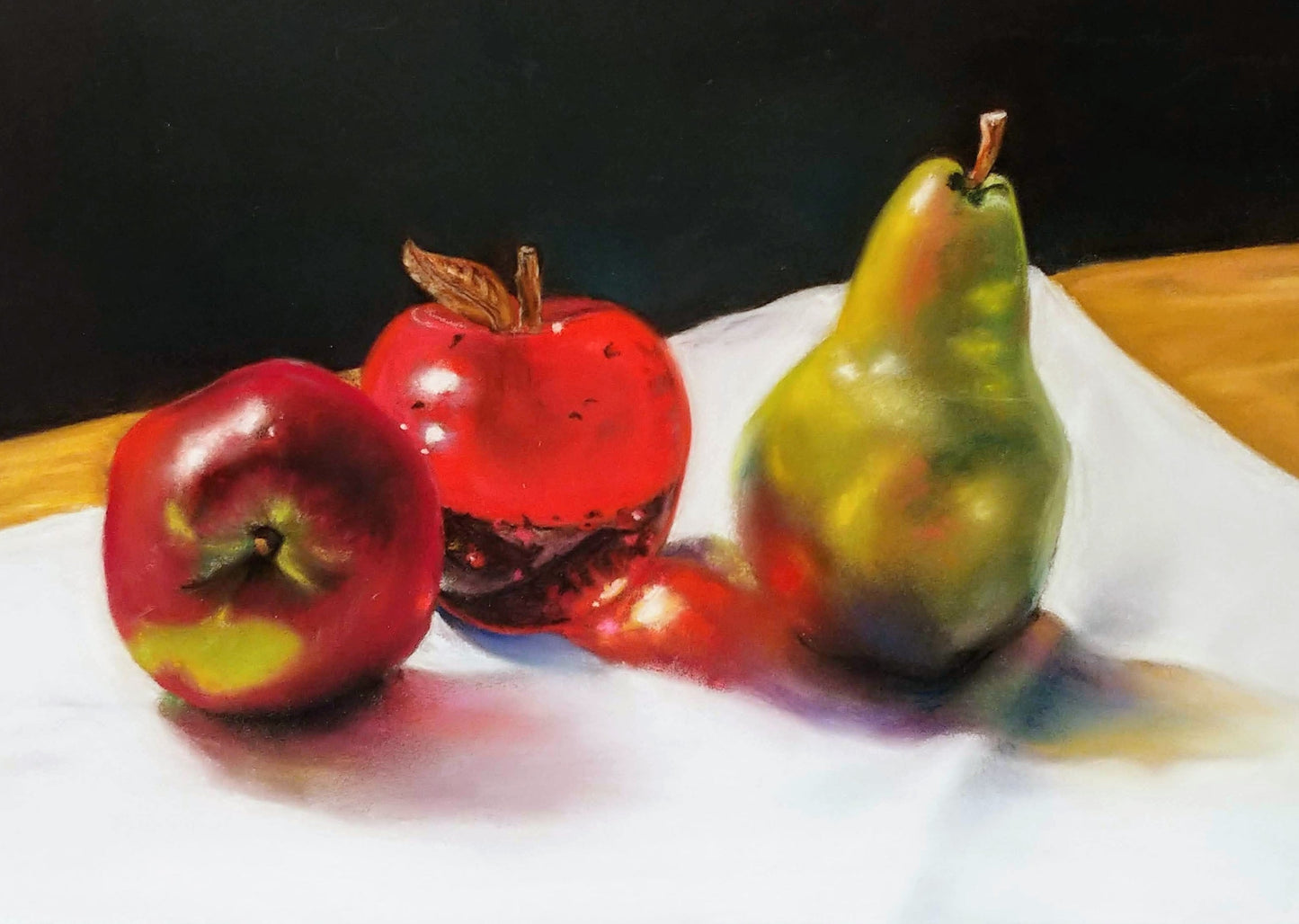 "TAKE A BITE" Original Fine Art Pastel Painting Framed