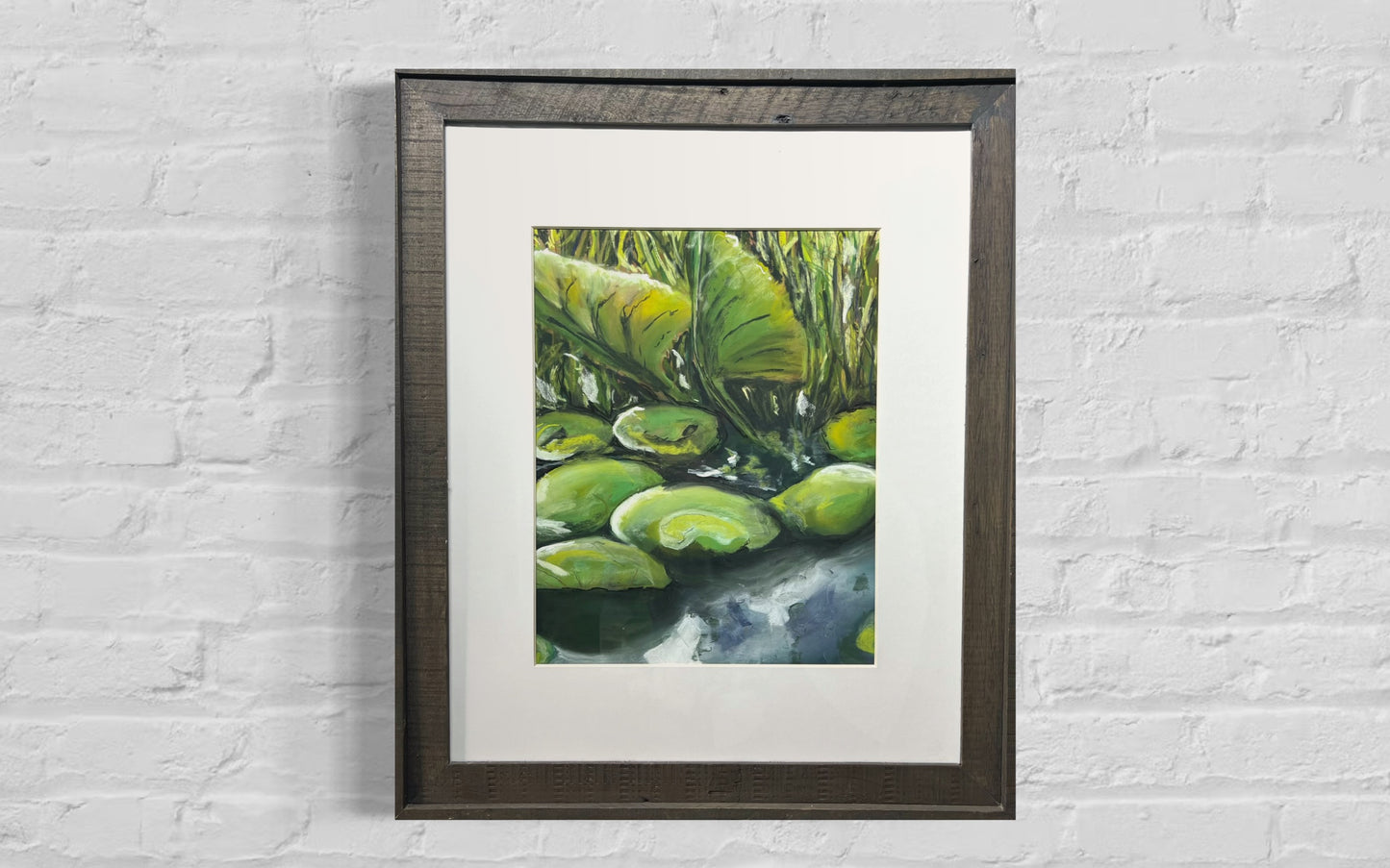 "ON THE POND" Original Fine Art Pastel Painting Framed