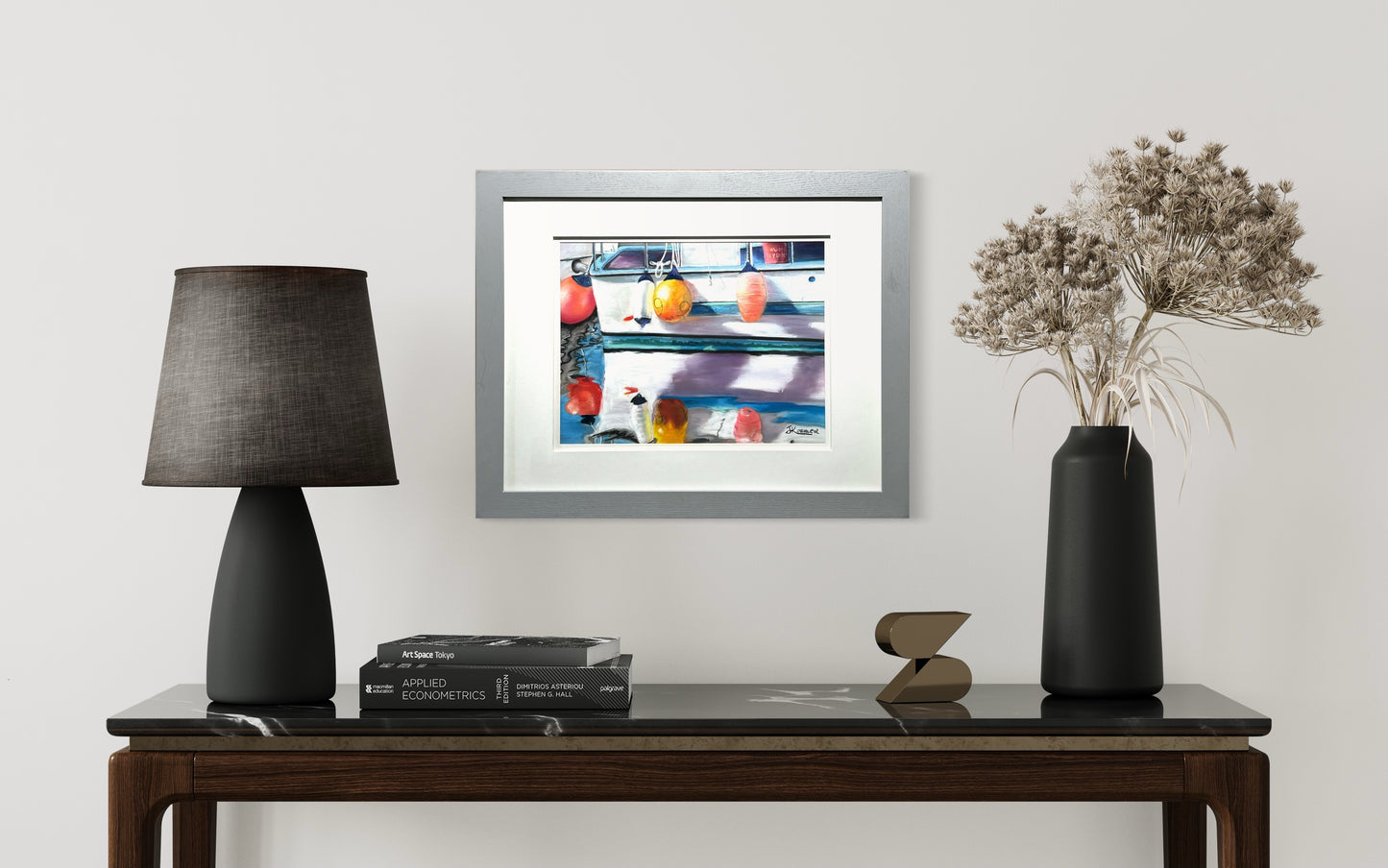 "WHERE THE BUOYS ARE" Original Fine Art Pastel Painting Framed