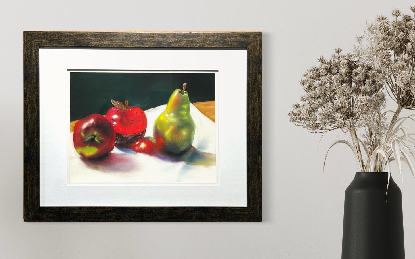 "TAKE A BITE" Original Fine Art Pastel Painting Framed