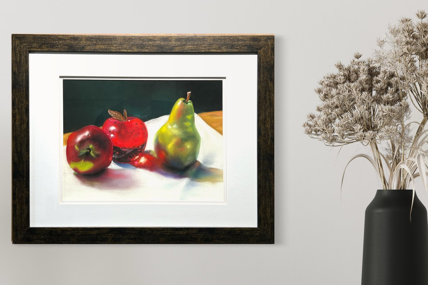 "TAKE A BITE" Original Fine Art Pastel Painting Framed