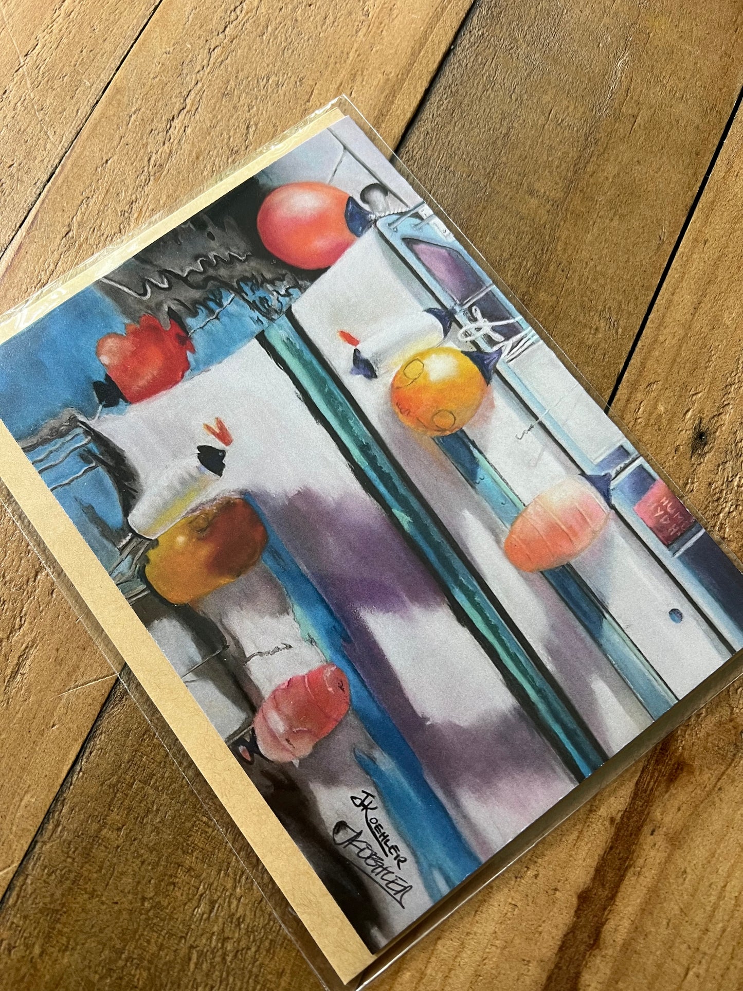 Signed Artist Print Greeting Card "Where the Buoys Are"