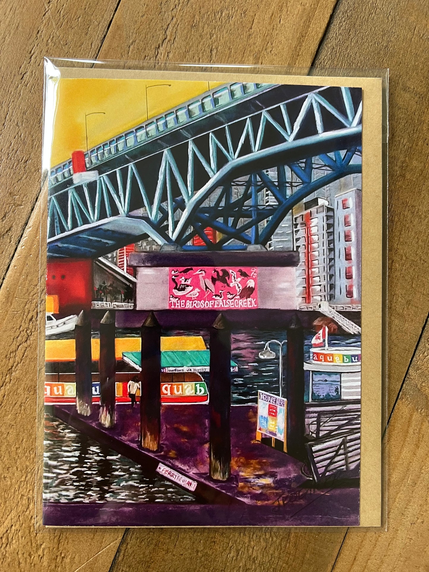 Signed Artist Print Greeting Card "Granville Island"