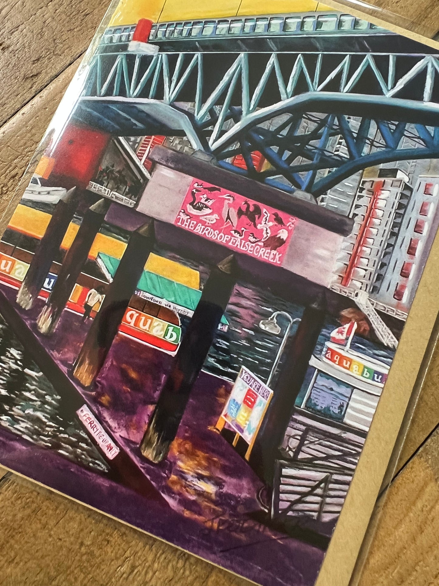 Signed Artist Print Greeting Card "Granville Island"