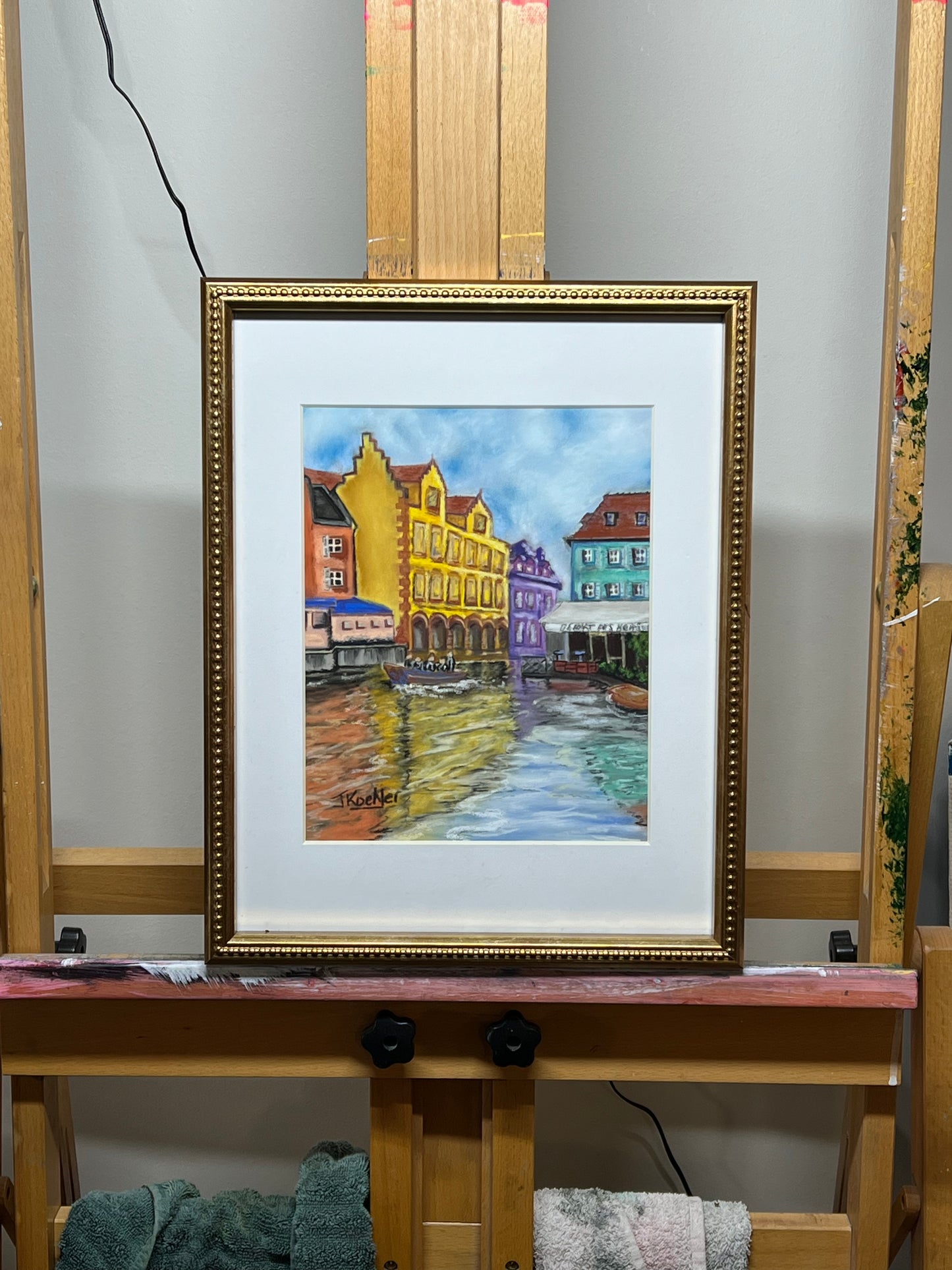 "COLMAR" Original Fine Art Pastel Painting Framed