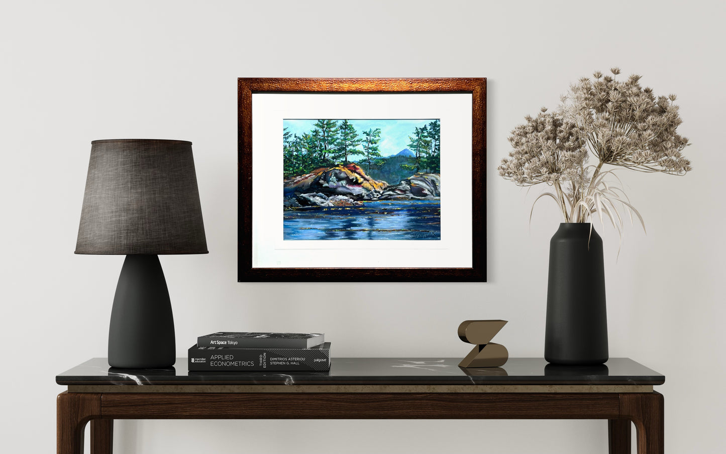 "BLACKFISH SOUND" Original Fine Art Pastel Painting Framed