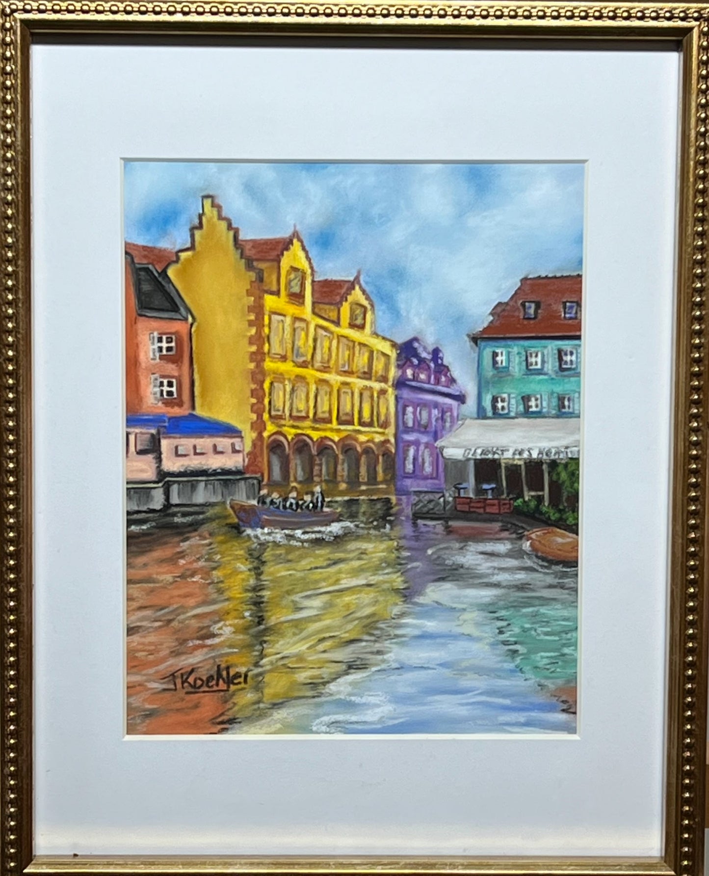 "COLMAR" Original Fine Art Pastel Painting Framed