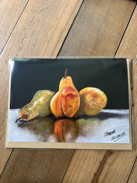 Signed Artist Print Greeting Card "A Plethora of Pears"