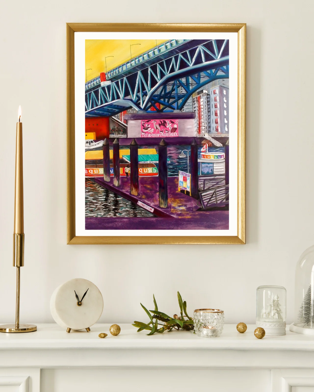 "GRANVILLE ISLAND" Original Fine Art Pastel Painting Framed